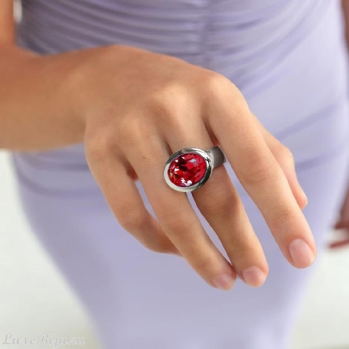 Кольцо Qudo TIVOLA big S siam  17.2 мм, 632162/17.2 R/S фото 2